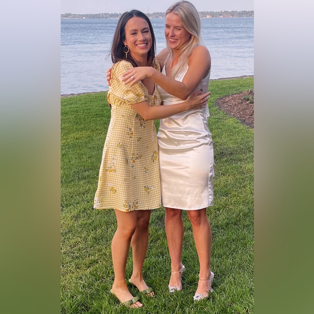 Yellow dress from REVOLVE, BCBGeneration with pretty bow detail